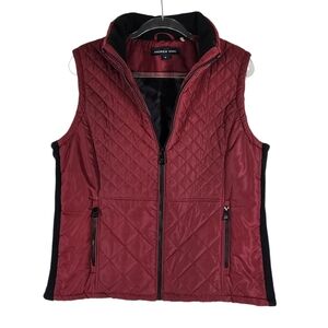 Andrew Marc Red Quilted Vest